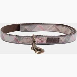 Barbour Reflective Dog Lead Taupe Pink 39" Long, Durable Walking Leash